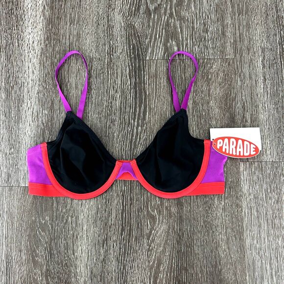 NWT Your Parade Re:Play Unlined Underwire Bra Ultra Soft XS Eightball Colorblock - Picture 4 of 7